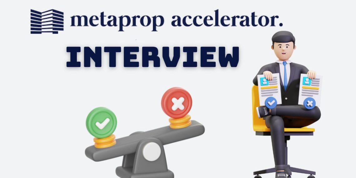 Minimalist illustration representing a founder preparing for a MetaProp Accelerator Interview — laptops open, notes on the desk, focused atmosphere.