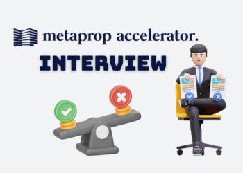 Minimalist illustration representing a founder preparing for a MetaProp Accelerator Interview — laptops open, notes on the desk, focused atmosphere.