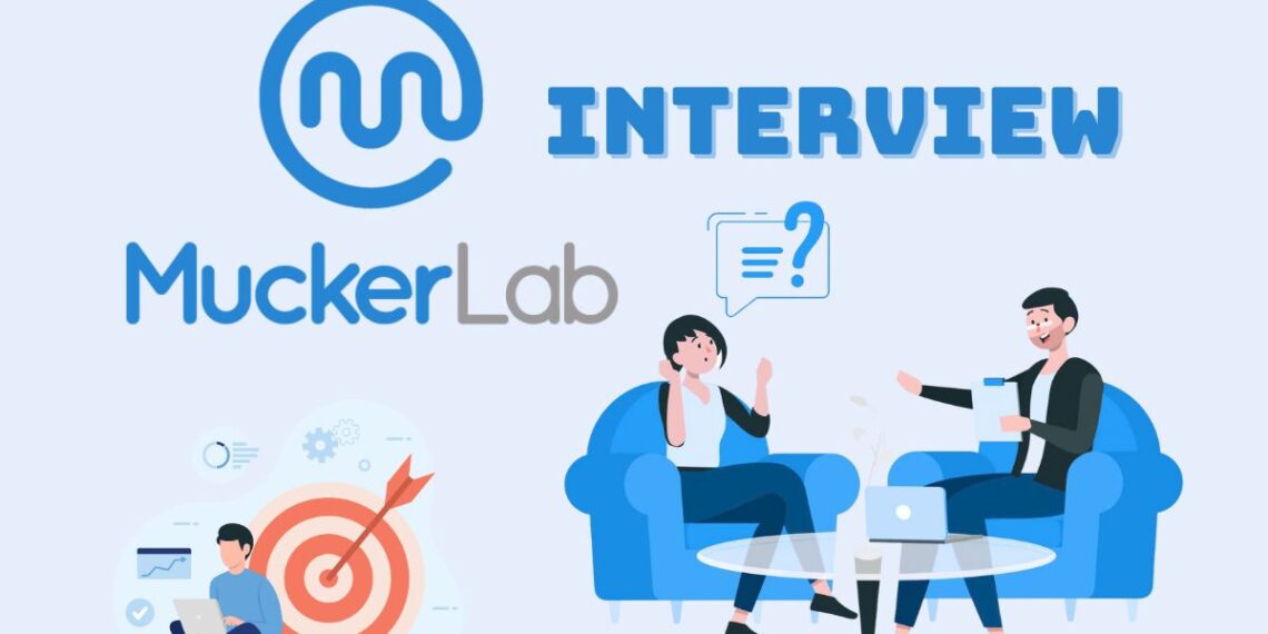 Minimalist illustration representing a founder preparing for a MuckerLab Accelerator Interview , laptops open, notes on the desk, focused atmosphere.