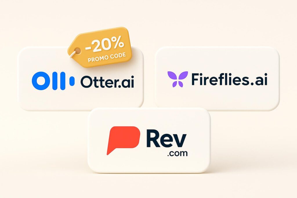 Comparison chart of Otter.ai vs top alternatives (e.g., Fireflies.ai, Rev.com), highlighting the benefits of using XRaise to claim the Otter.ai startup promo code