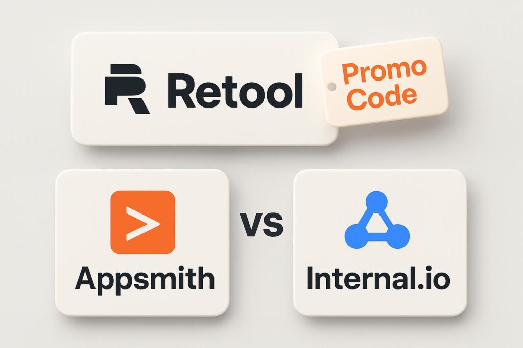 Comparison chart of Retool vs top alternatives (e.g., Appsmith, Internal.io), highlighting the benefits of using XRaise to claim the Retool startup promo code