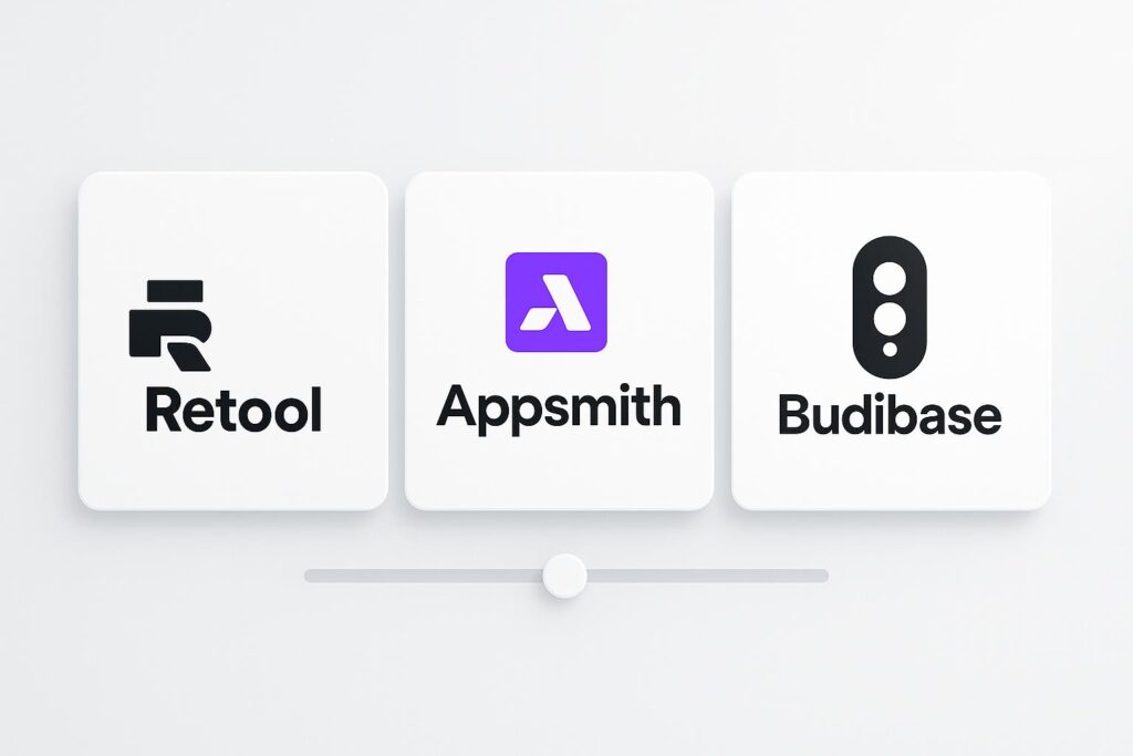 Comparison chart or visual highlighting alternatives to Retool, evaluating competing tools based on features, price, and usability for startups.