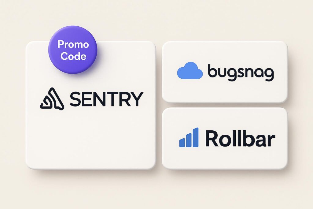 Comparison chart of Sentry vs top alternatives (e.g., Bugsnag, Rollbar), highlighting the benefits of using XRaise to claim the Sentry startup promo code