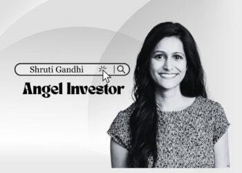 Cover image showing Shruti Gandhi, angel investor and founder of Array Ventures, known for backing deep tech startups with $500k seed checks.