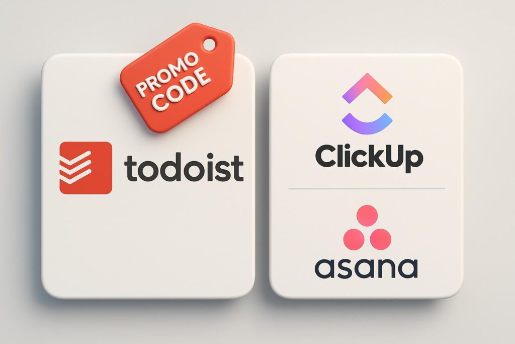 Comparison chart of ToDoist vs top alternatives (e.g., ClickUp, Asana), highlighting the benefits of using XRaise to claim the ToDoist startup promo code