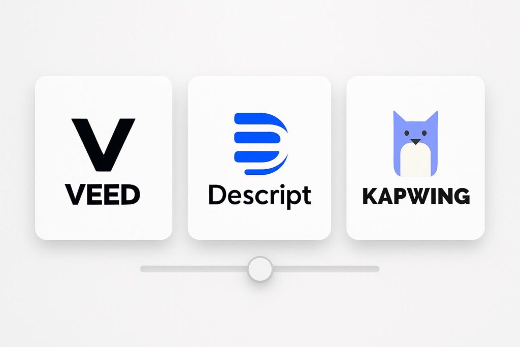 Comparison chart or visual highlighting alternatives to Veed, evaluating competing tools based on features, price, and usability for startups.