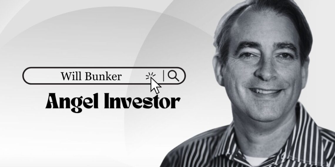 Cover image showing angel investor Will Bunker, co-founder of Match.com, known for backing B2B SaaS startups with go-to-market expertise and early funding.