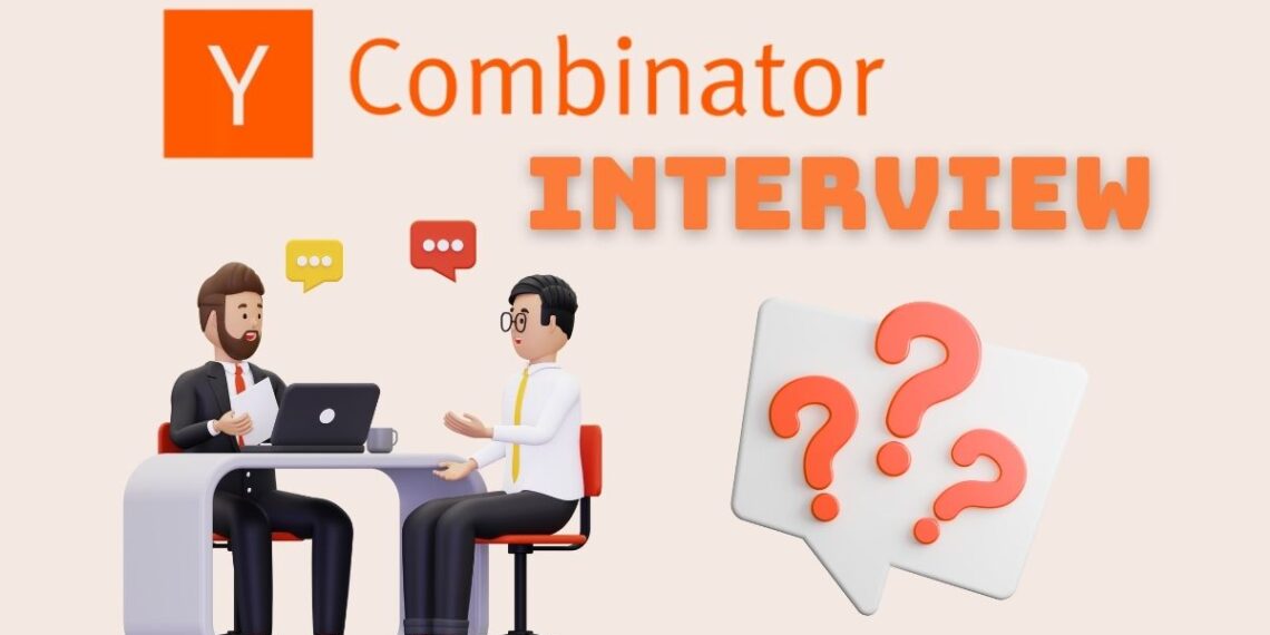 Minimalist illustration representing a founder preparing for a Y Combinator Accelerator Interview — laptops open, notes on the desk, focused atmosphere.