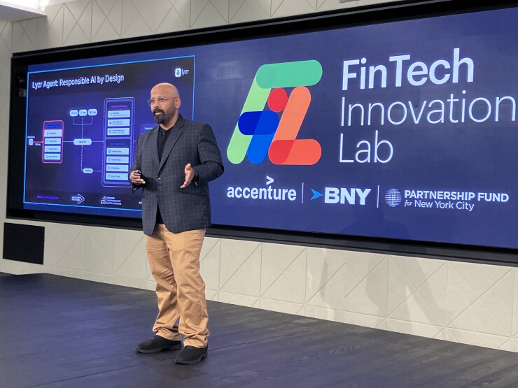 Visual depiction of a FinTech Innovation Lab Accelerator Interview via Zoom, with a founder facing a panel of interviewers, capturing the fast-paced, high-stakes dynamic.

