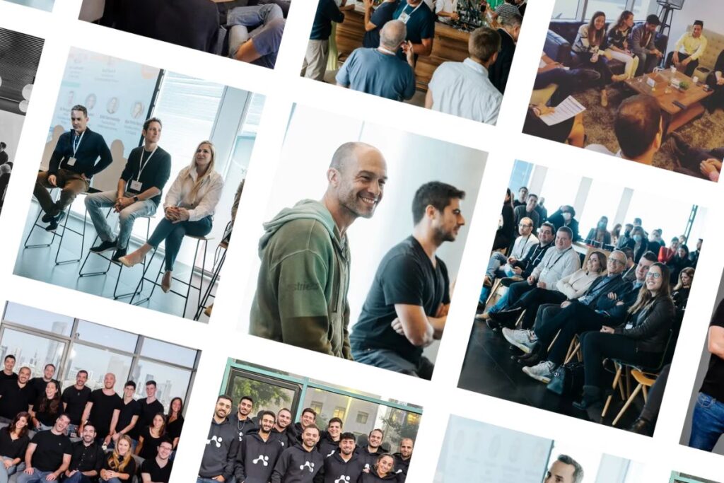 Visual depiction of a Fusion VC Accelerator Interview via Zoom, with a founder facing a panel of interviewers, capturing the fast-paced, high-stakes dynamic.