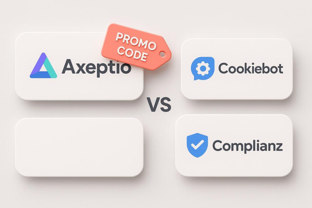 Comparison chart of Axeptio vs top alternatives (e.g., Cookiebot, Complianz), highlighting the benefits of using XRaise to claim the Axeptio startup promo code