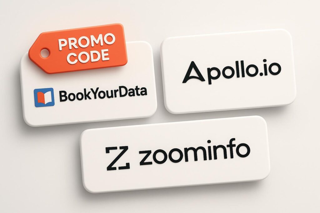  Comparison chart of BookYourData vs top alternatives (e.g., Apollo.io, ZoomInfo), highlighting the benefits of using XRaise to claim the BookYourData startup promo code
