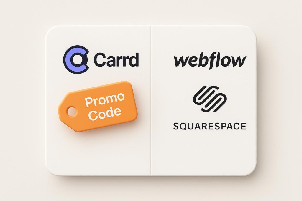 Comparison chart of Carrd vs top alternatives (e.g., Webflow, Squarespace), highlighting the benefits of using XRaise to claim the Carrd startup promo code