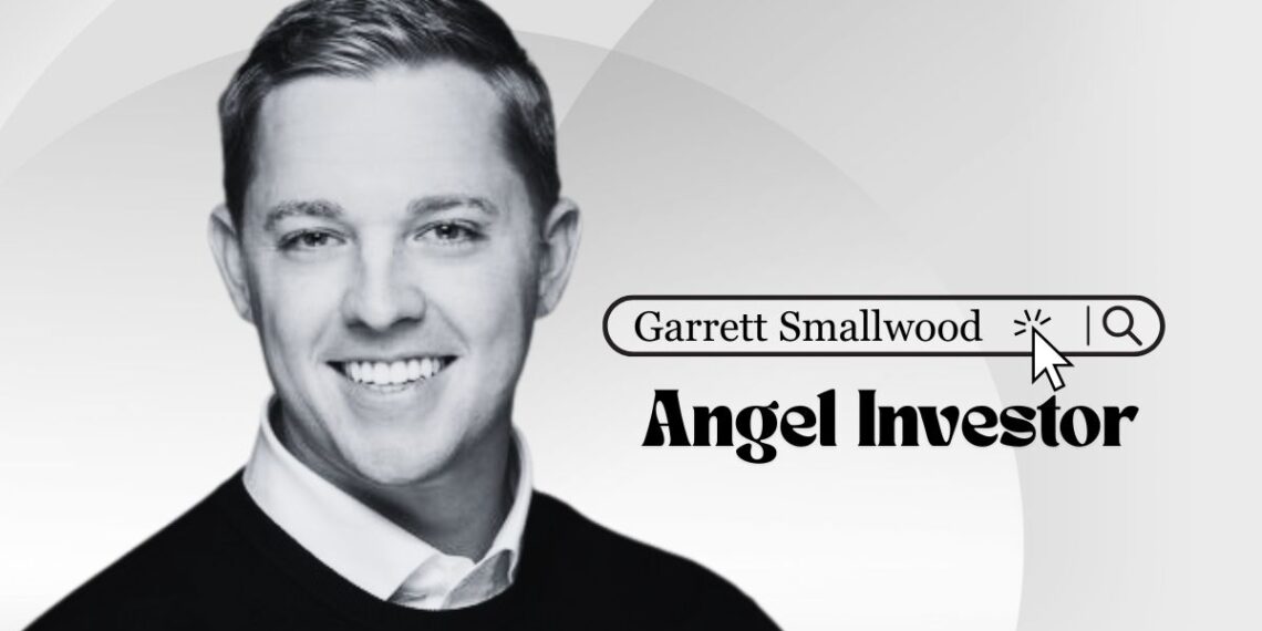 Garrett Smallwood smiling confidently in a professional setting, representing his role as an angel investor in B2B fintech startups.