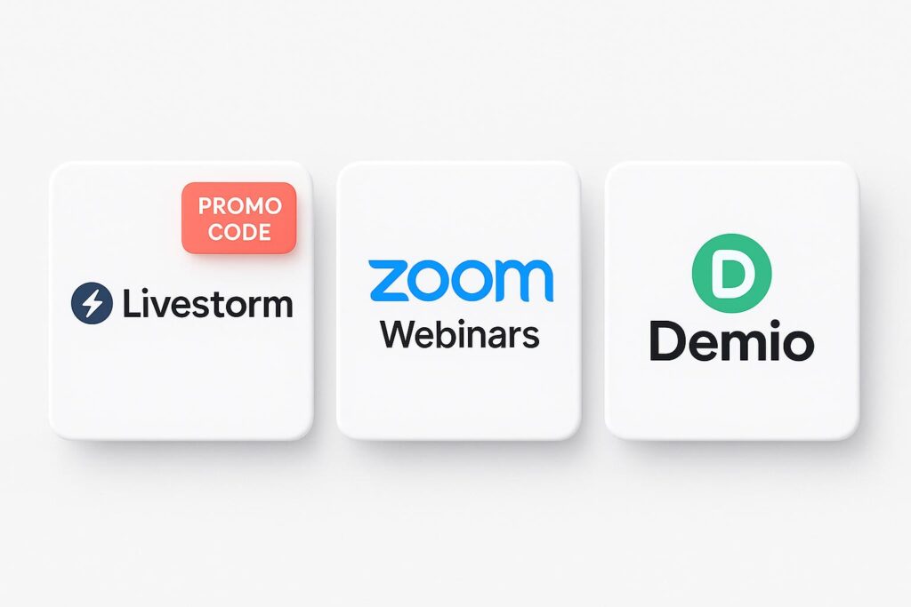 Comparison chart of Livestorm vs top alternatives (e.g., Zoom Webinars, Demio), highlighting the benefits of using XRaise to claim the Livestorm startup promo code