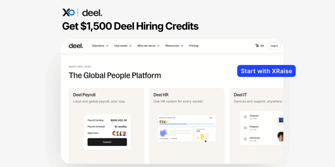 Deel discount for startups with $1,500 hiring credits for global payroll and HR