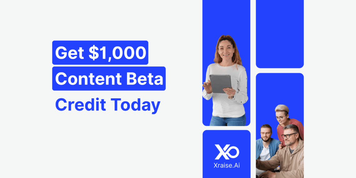 Content Beta Promo Code banner offering $1,000 Content Beta credit today