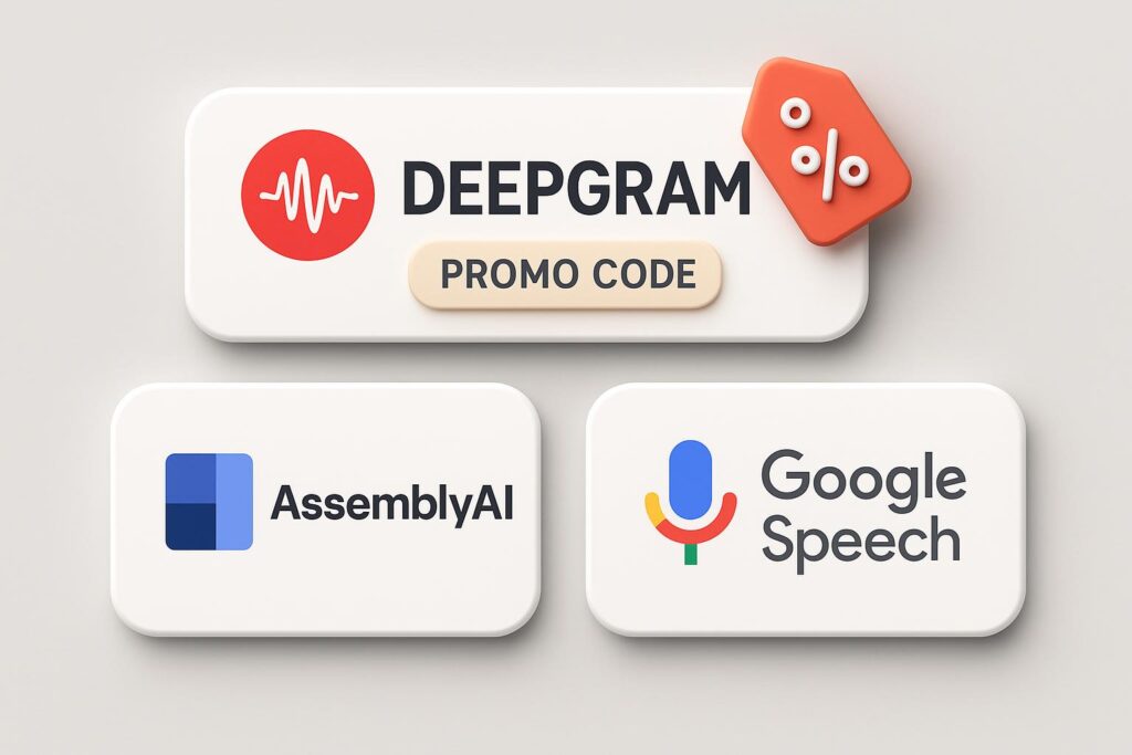 Visual breakdown of Deepgram Promo code key feature with a caption promoting the available startup discount through XRaise.