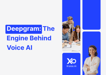 Startup founders collaborating, representing Deepgram’s AI speech recognition platform that powers voice-based applications.