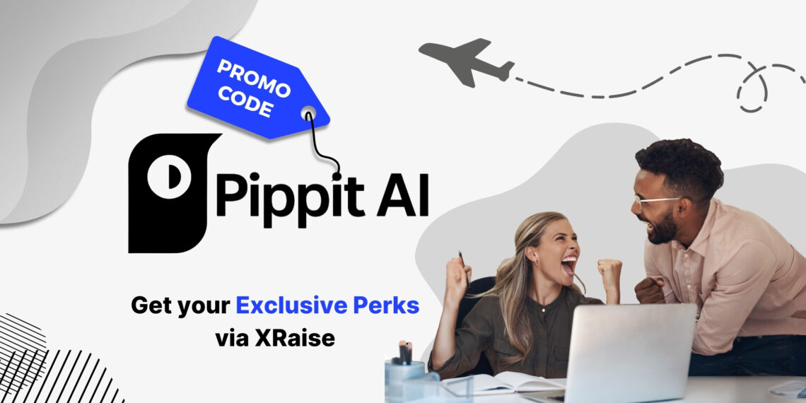Pippit AI logo with floating promo code badge, 3D video, avatar, photo, and poster icons, text “Access Your Discount via XRaise.”