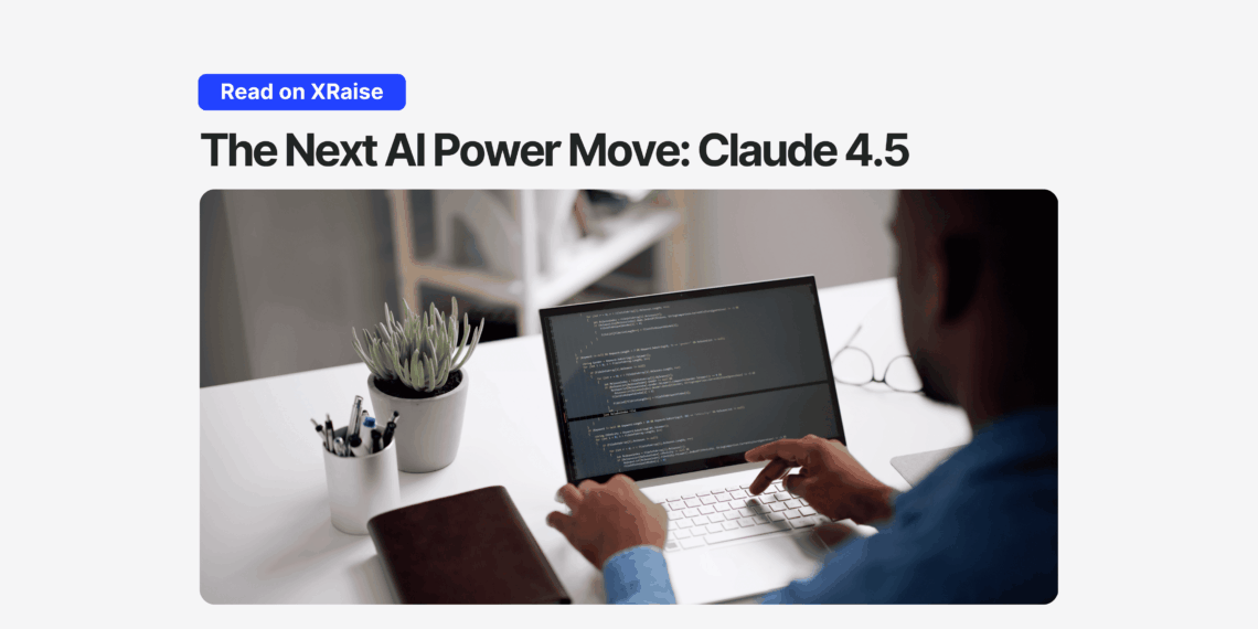 Developer coding on laptop, representing Anthropic’s launch of Claude Sonnet 4.5 covered in XRaise’s AI tools update.