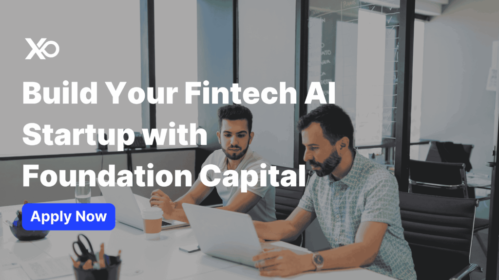 Two founders building a fintech AI startup through Foundation Capital’s accelerator program on XRaise.ai.