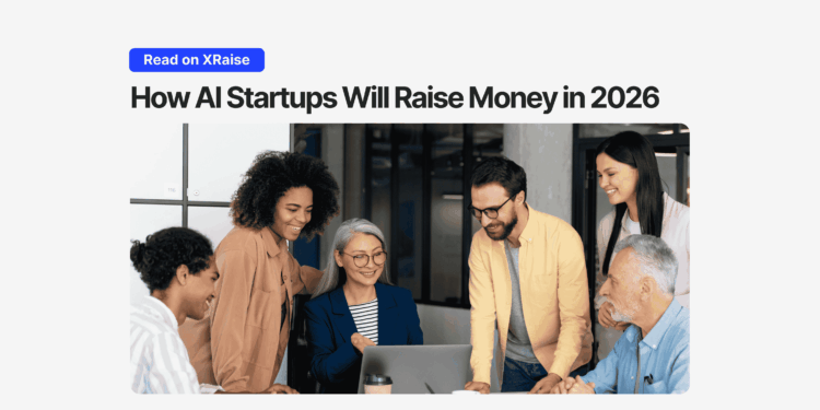 AI startup funding meeting, AI startup team around laptop