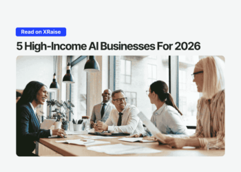 rofessionals discussing how to start an AI business in 2026 around a conference table
