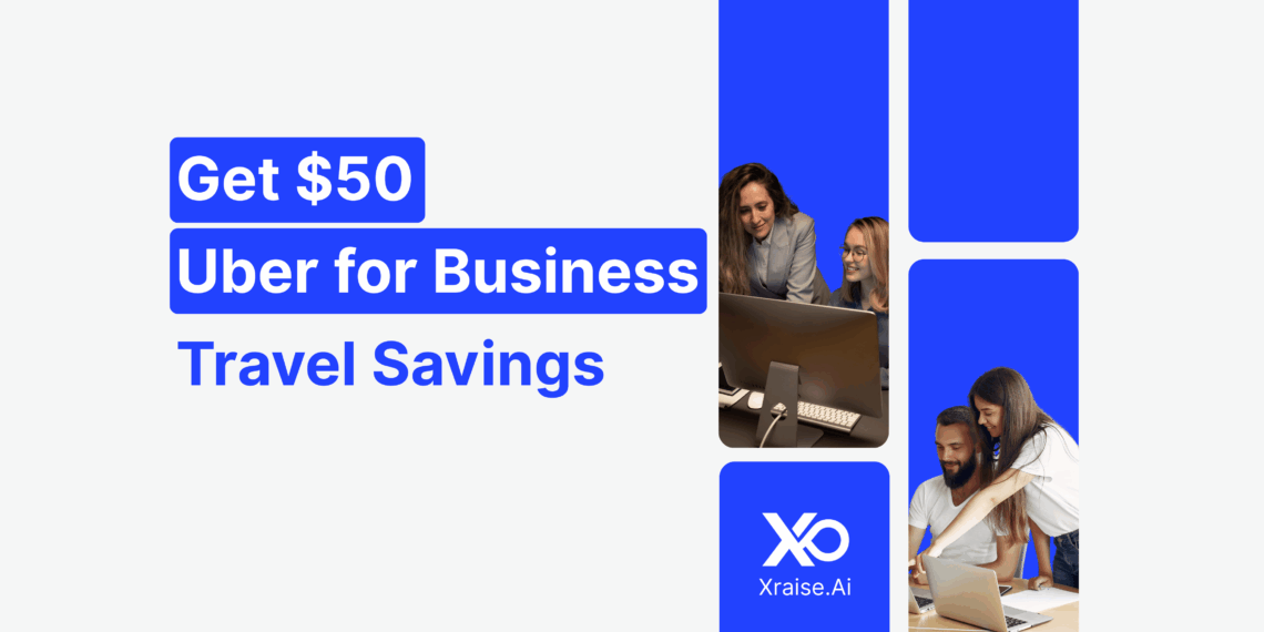 Uber for Business discount for startups banner with founders collaborating