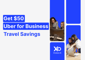 Uber for Business discount for startups banner with founders collaborating