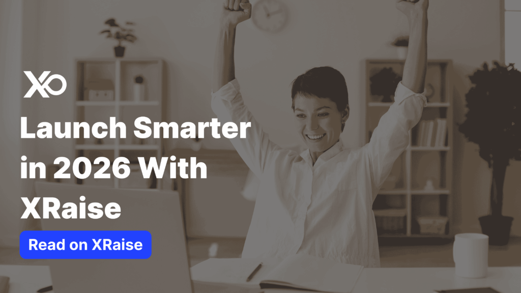 Starting a startup in 2026 founder celebrating at laptop after smarter launch with XRaise support