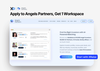 Apply for Angels Partners startup perk with 1 fundraising workspace on XRaise