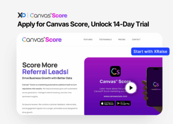 Apply for Canvas Score 14-day trial through XRaise on Canvas Score landing page