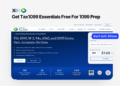 Apply for Tax1099 essentials free for 1099 prep through XRaise, showing the Tax1099 e-filing platform with a Start with XRaise button