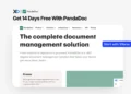 Apply for PandaDoc 14-day free trial via XRaise document management banner