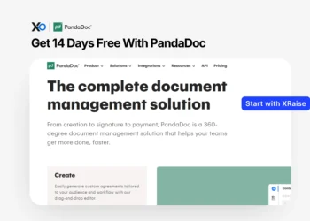 Apply for PandaDoc 14-day free trial via XRaise document management banner