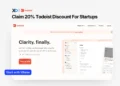 Apply for Todoist startup discount banner showing the Todoist app dashboard and a Start with XRaise call-to-action.