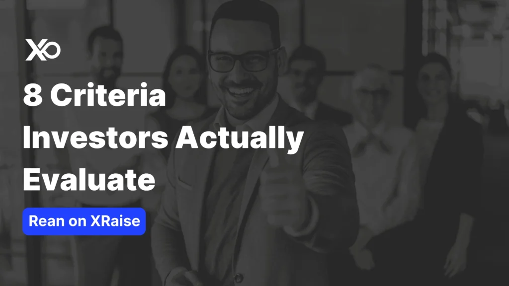 startup application criteria banner showing investors evaluating founders with focus on key selection criteria