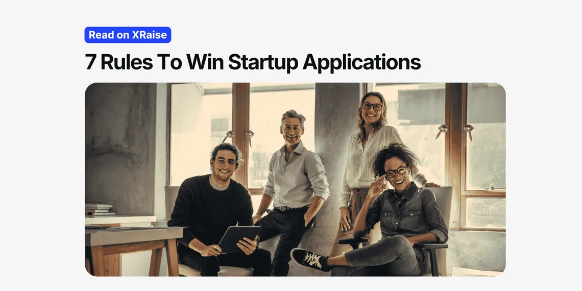 startup application criteria banner showing team preparing to win startup accelerator applications