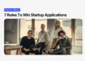 startup application criteria banner showing team preparing to win startup accelerator applications