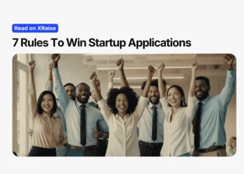 startup application criteria banner showing a team celebrating success after winning startup applications
