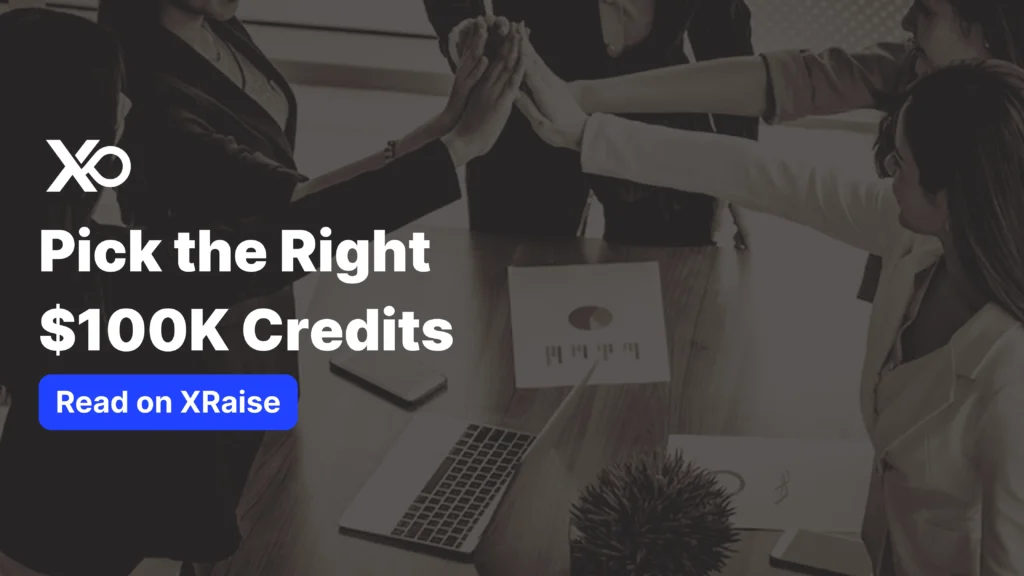 cloud credits for startups banner showing founders choosing the right $100K credit program