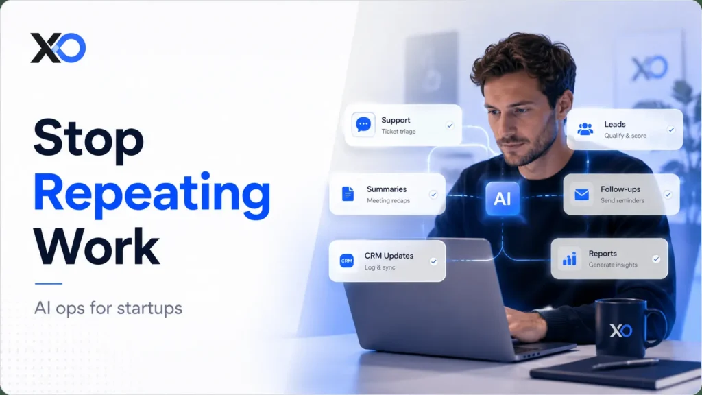 AI agents for startups automate repetitive work support leads CRM follow ups reports