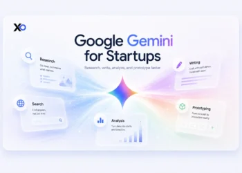 XRaise AI assistant hero banner with research, search, analysis, writing, and prototyping cards around a glowing star