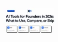 XRaise guide cover showing AI tools for founders in 2026 with categories for build, research, sell, and automate