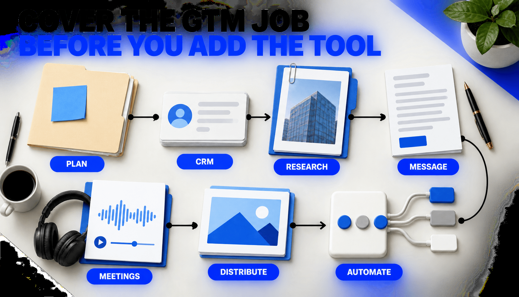 AI GTM stack architecture mapping startup go-to-market jobs to tools