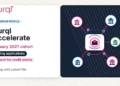 Curql Accelerate January 2027 accelerator hero showing rolling application status for fintech startups serving credit unions