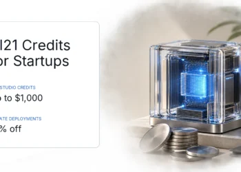 AI21 startup credits visual showing up to $1,000 in AI21 Studio credits and 10% off private deployments.