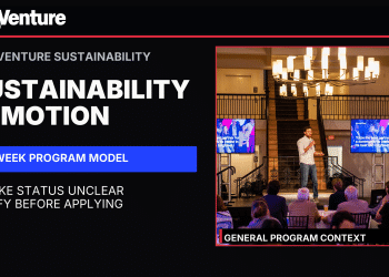 U.S. Venture Sustainability Accelerator hero visual: INTAKE STATUS UNCLEAR; VERIFY BEFORE APPLYING. Official program-context photo.