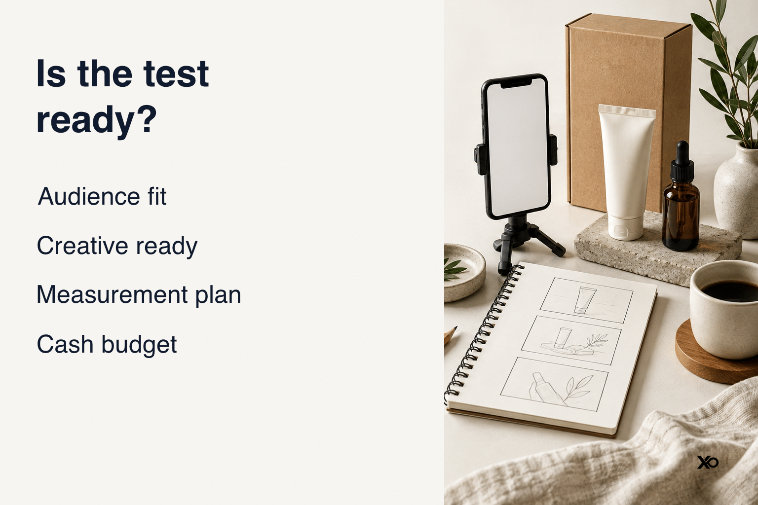 Audience, creative, measurement and cash-budget checks before a Snapchat test.